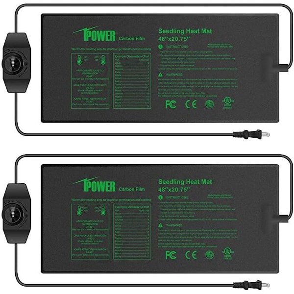 Ipower 48" x 20.75" Carbon Film Seeding Heat Mat with Temperature Adjustable Controller, 2 Pack, 2PK GLHTMTPROLADJX2 - main